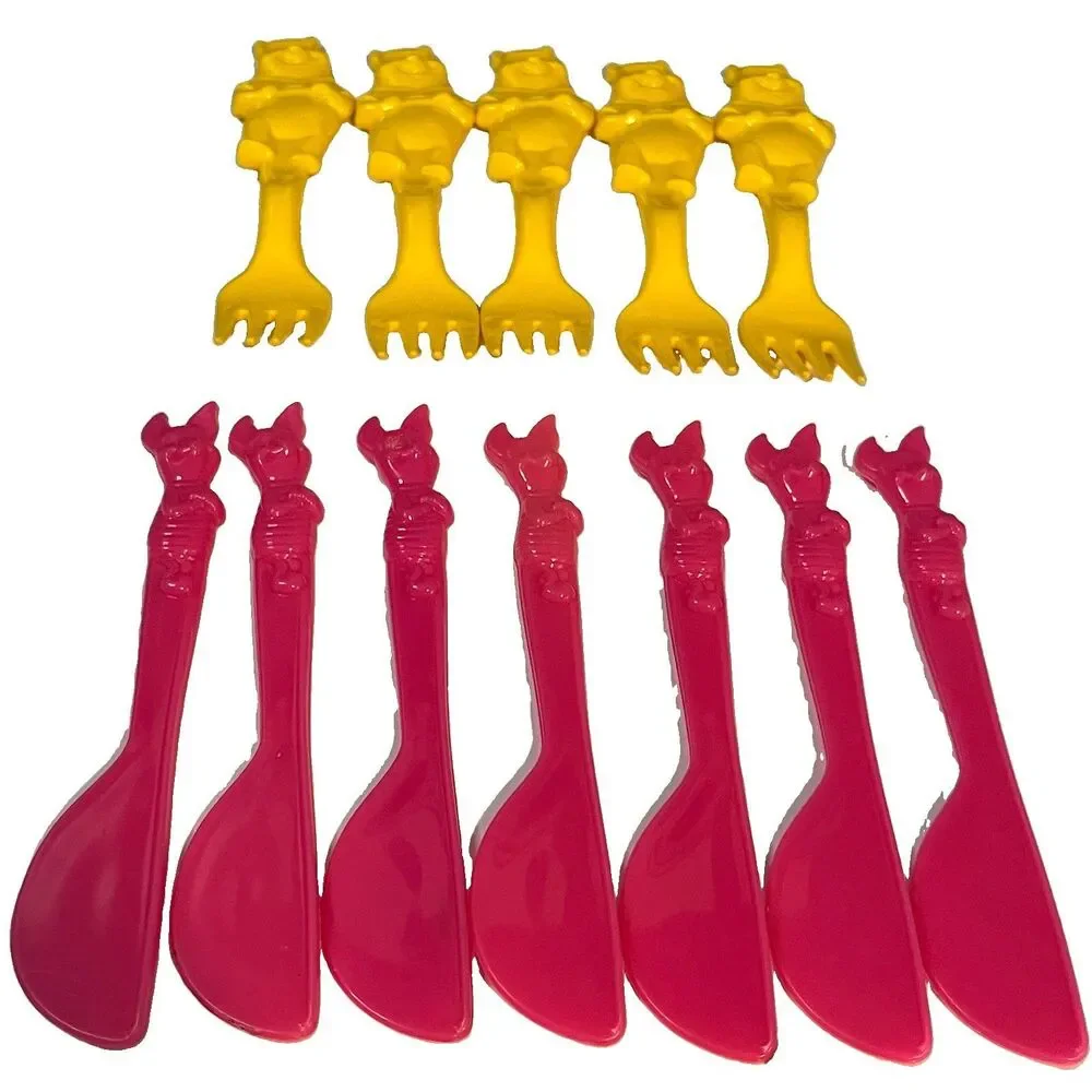 Hefty Zoo Pals Utensils Pooh, Tiger, Piglet Lot Of 16 Kids Plasticware